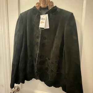 Dana Bachman Suede/leather Embroidered Jacket New.